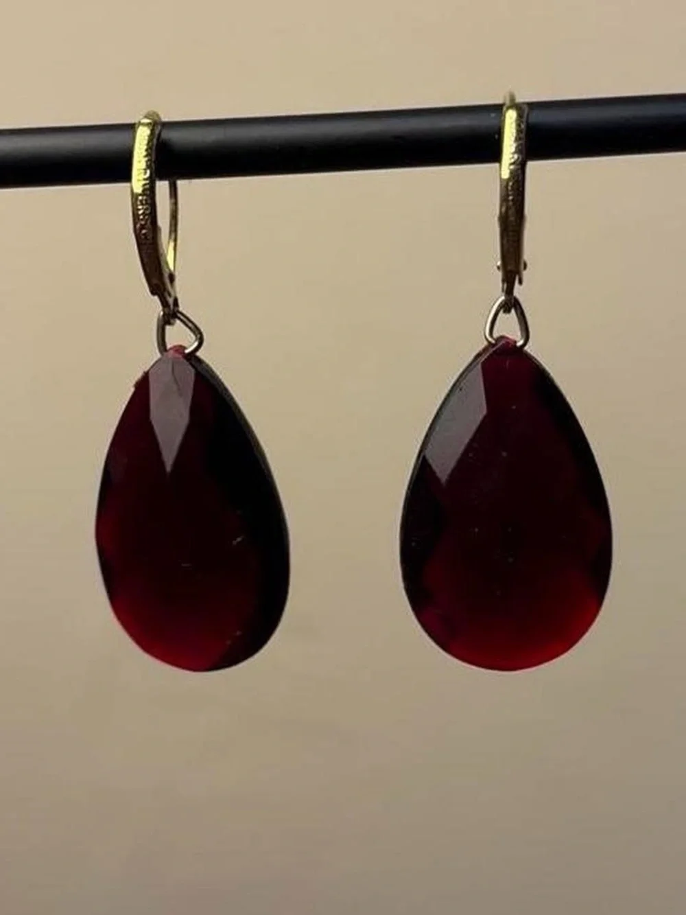 Dark Red Joan Rivers Earrings